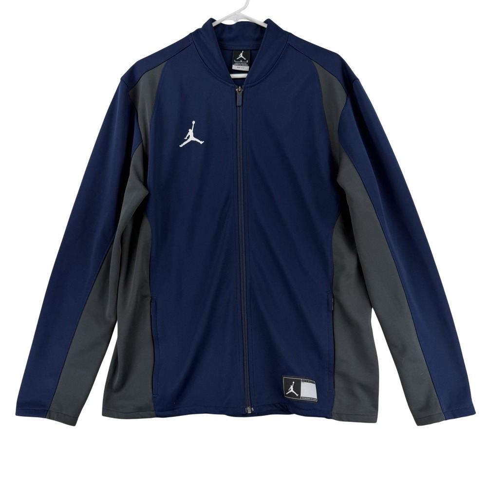 Air Jordan Track Jacket Mens Large Blue Gray Dri-FIT Zip Basketball 924707-419